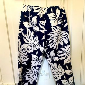 Ralph Lauren Navy Hibiscus Printed Summer Pant